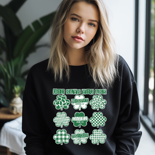 GOD SAYS CLOVERS - DTF TRANSFER
