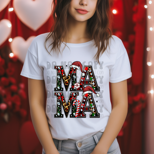 FAUX RHINESTONES STACKED MA MA - DTF TRANSFER