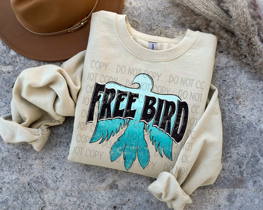 FREE BIRD BLUE - DTF TRANSFER