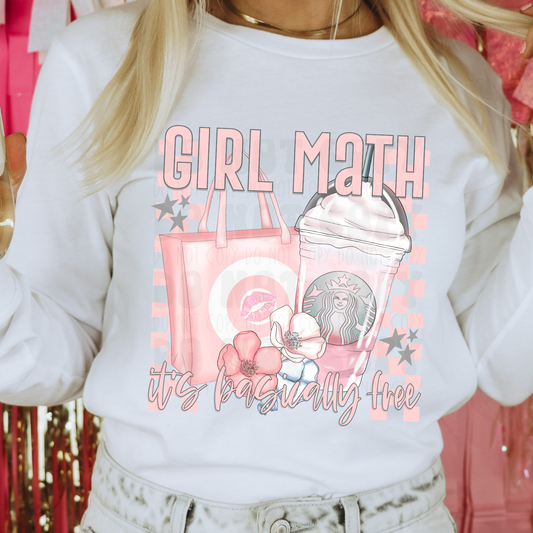 GIRL MATH LIGHT PINK - DTF TRANSFER