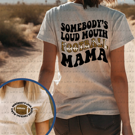 LOUD MOUTH FOOTBALL MAMA W/ POCKET - DTF TRANSFER
