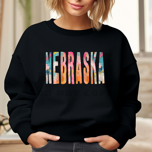 NEBRASKA BRUSHSTROKES - DTF TRANSFER