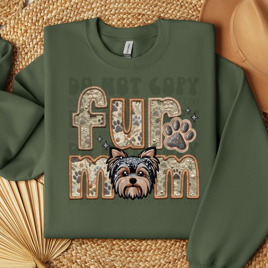 YORKIE - FAUX EMBROIDERY - DTF TRANSFER
