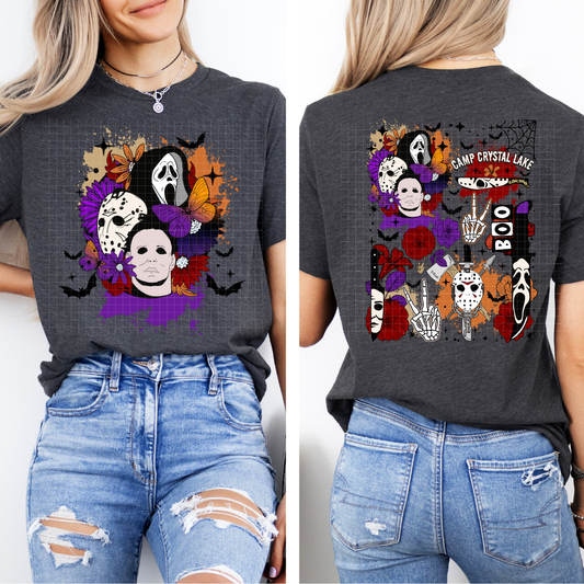 FLORAL MASKS COLOR - FRONT AND BACK - DTF TRANSFER