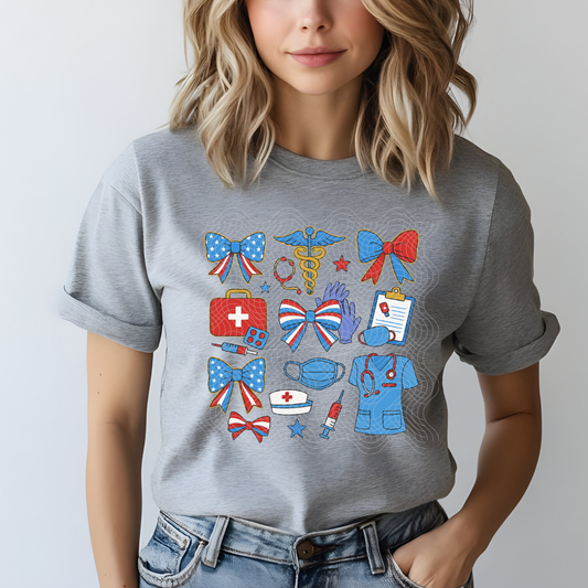 PATRIOTIC NURSE ELEMENTS - DTF TRANSFER