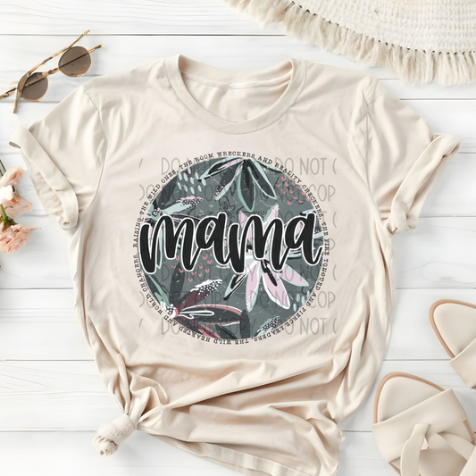 MAMA FLORAL CIRCLE WORDS - DTF TRANSFER