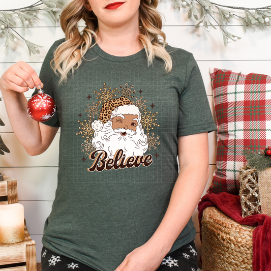 BELIEVE SANTA LEOPARD DARKER SKIN - DTF TRANSFER