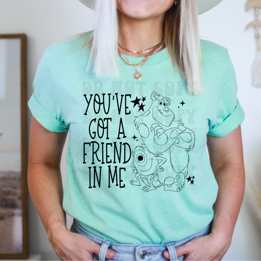 FRIEND MONST BLK - DTF TRANSFER