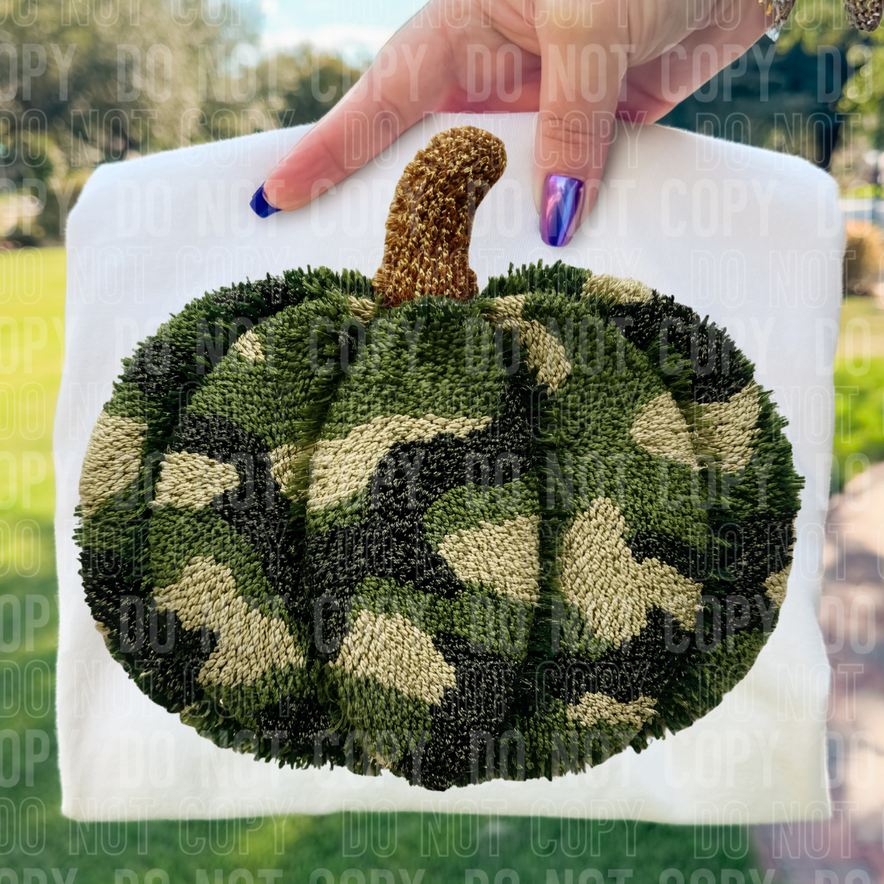 CAMO PUMPKIN FAUX YARN - DTF TRANSFER