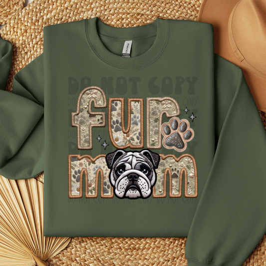 BULLDOG - FAUX EMBROIDERY - DTF TRANSFER