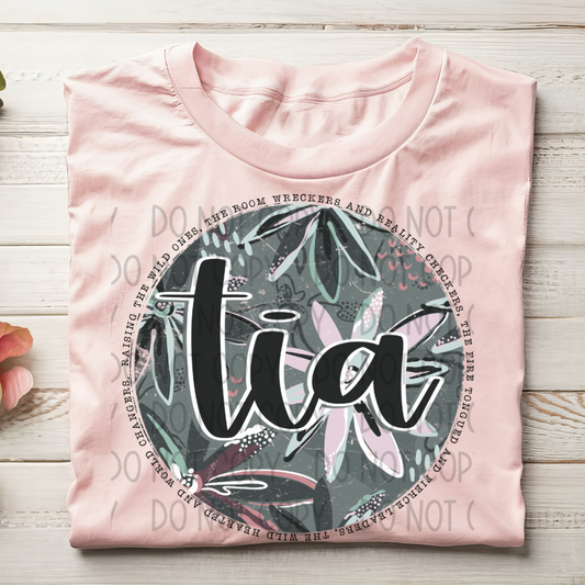 TIA FLORAL CIRCLE WORDS - DTF TRANSFER