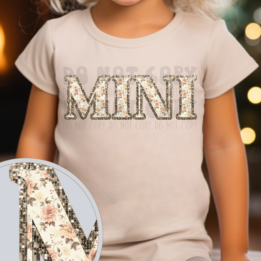 MINI FLORAL WITH GOLD OUTLINE - DTF TRANSFER