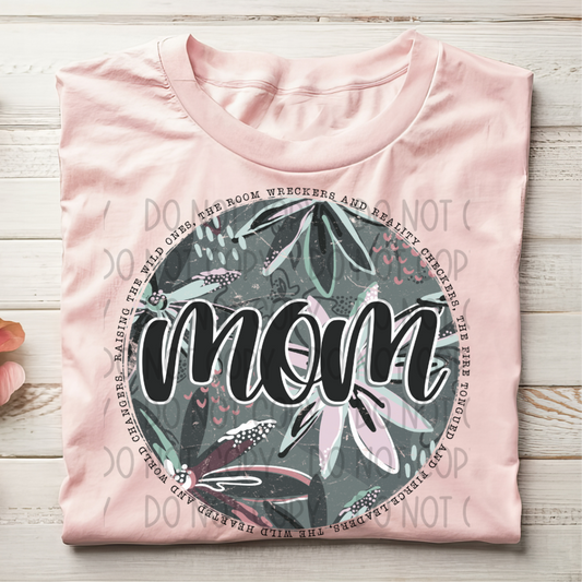 MOM FLORAL CIRCLE WORDS - DTF TRANSFER