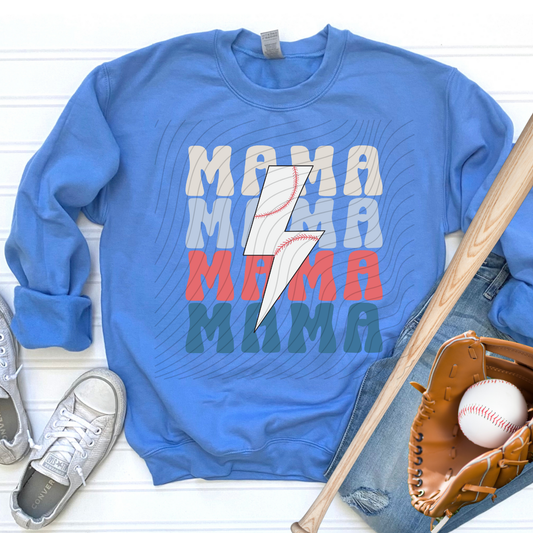 MAMA STACKED BASEBALL BOLT - DTF TRANSFER