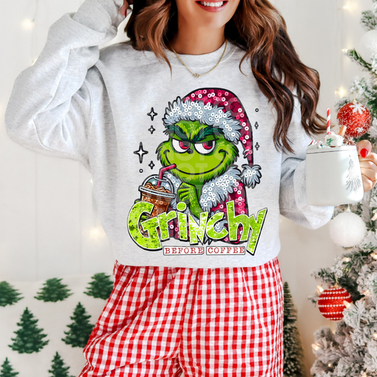 GRINCHY BEFORE COFFEE  - DTF TRANSFER