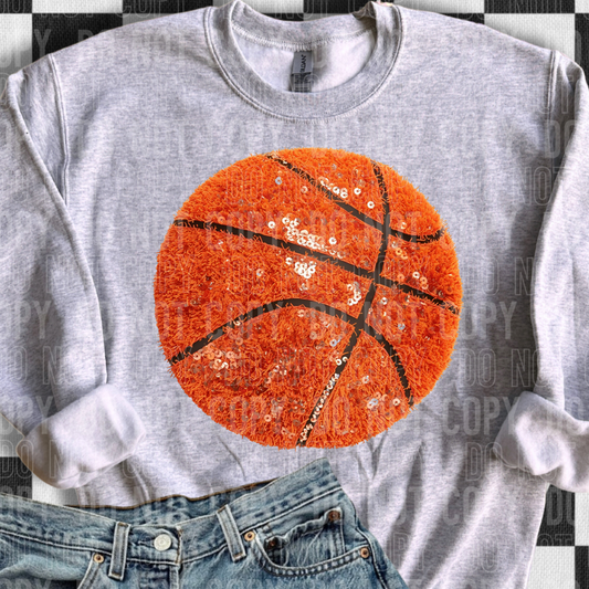 FAUX YARN/SEQUINS BASKETBALL - DTF TRANSFER