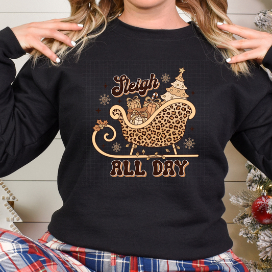 SLEIGH ALL DAY LEOPARD - DTF TRANSFER