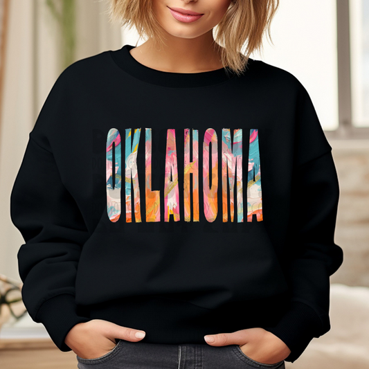 OKLAHOMA BRUSHSTROKES - DTF TRANSFER