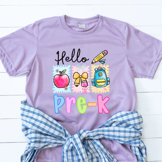 HELLO PRE K STAMPS - DTF TRANSFER