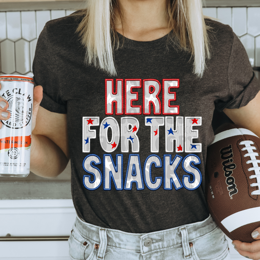 HERE FOR THE SNACKS FAUX EMBROIDERY - DTF TRANSFER