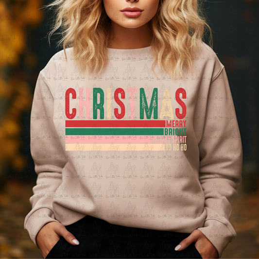 STACKED CHRISTMAS - NO ADDITIONAL DISTRESSING  - DTF TRANSFER