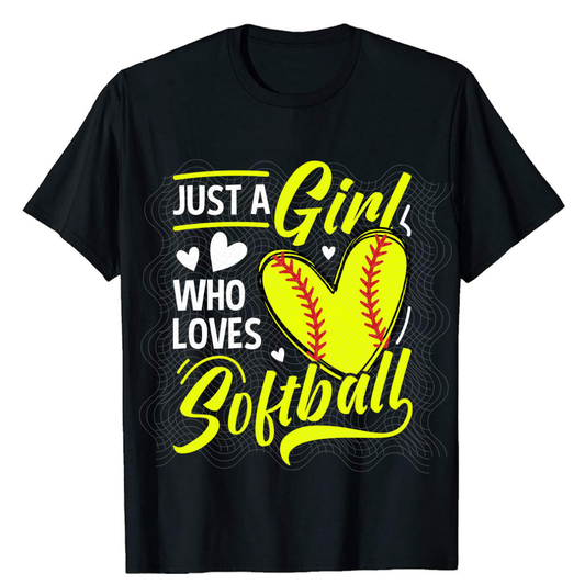 GIRL WHO LOVES SOFTBALL - DTF TRANSFER