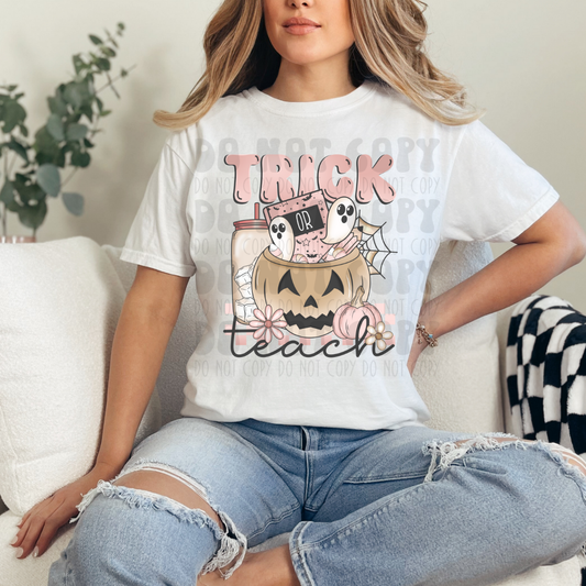 TRICK OR TEACH PRETTY PINK - DTF TRANSFER