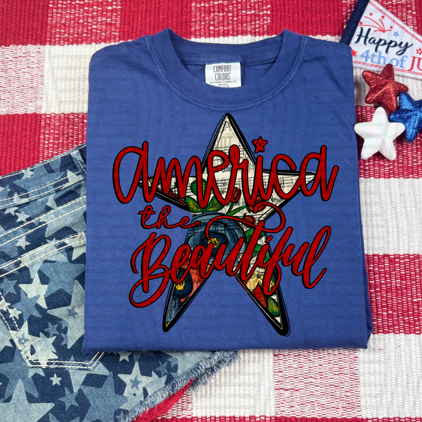 AMERICA THE BEAUTIFUL- DTF TRANSFER (