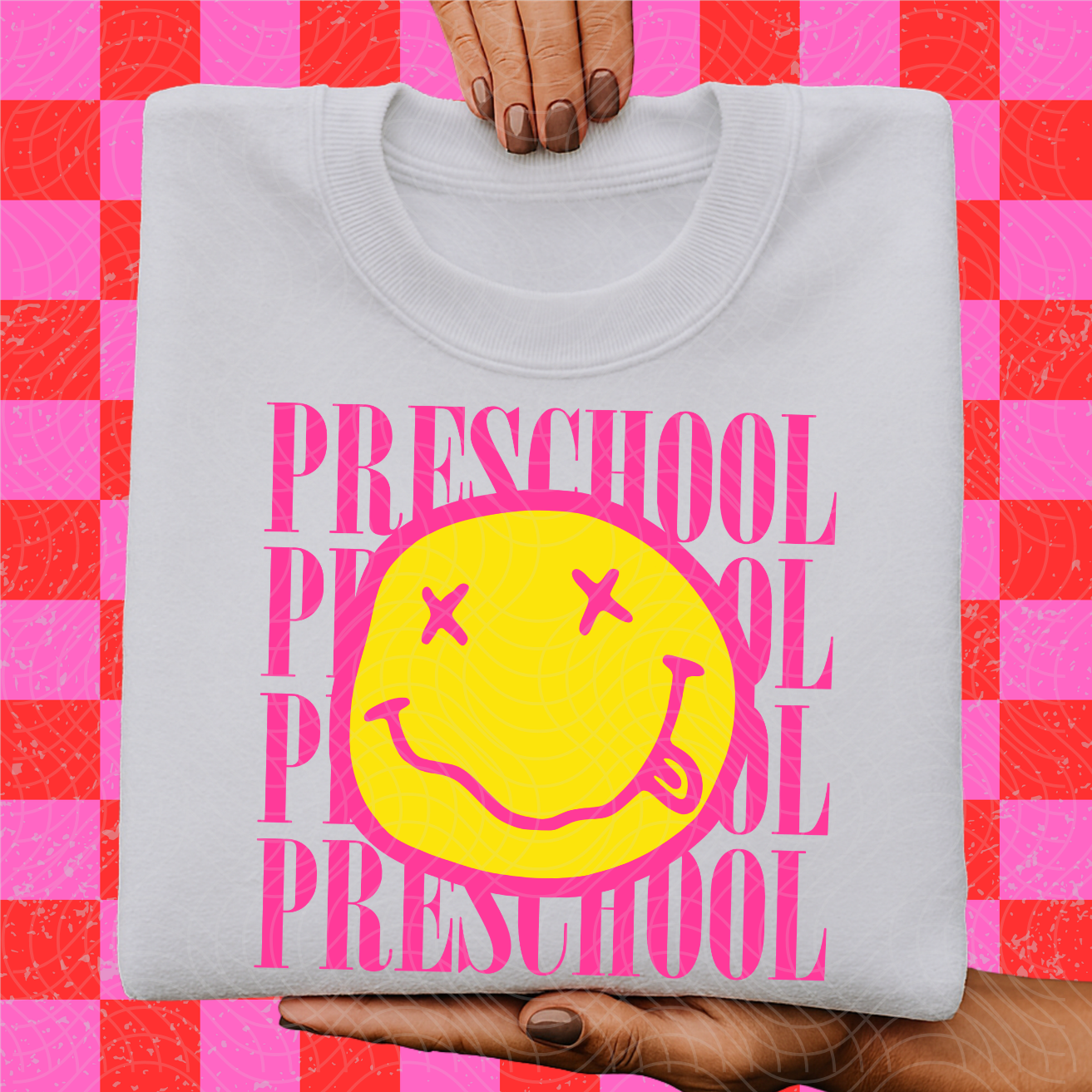 PRESCHOOL SMILEY PINK - DTF TRANSFER