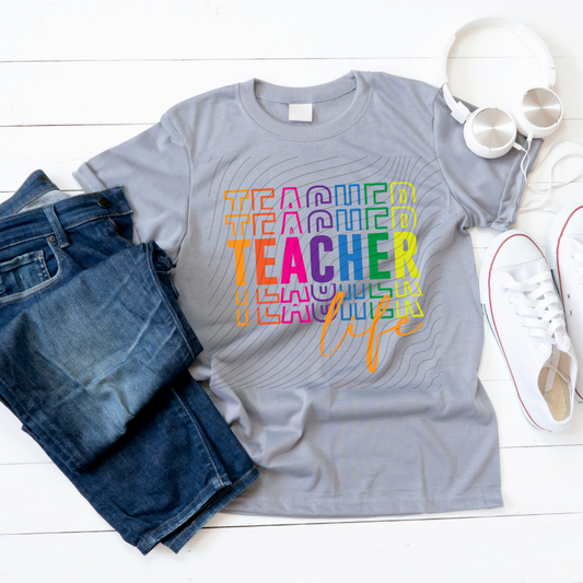 TEACHER LIFE STACKED - DTF TRANSFER