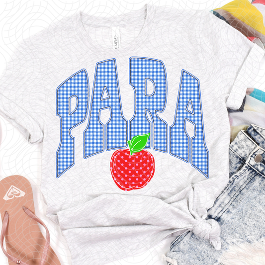 PARA BLUE AND WHITE PLAID - DTF TRANSFER
