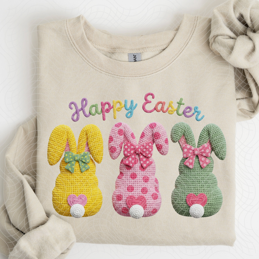 FAUX YARN EASTER BUNNIES - DTF TRANSFER