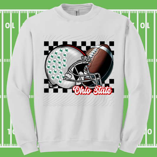 OH FOOTBALL CHECKERED BACKGROUND - DTF TRANSFER