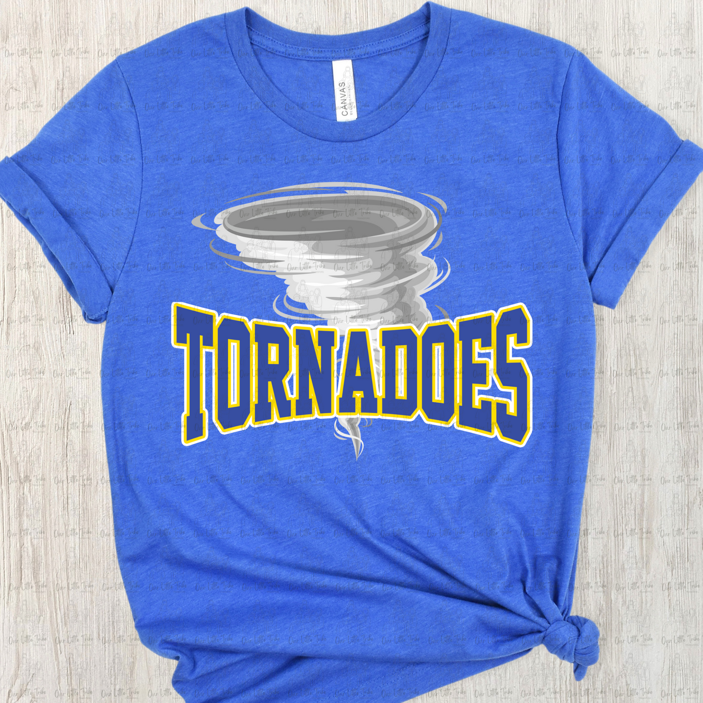 TORNADOES MASCOT YELLOW OUTLINE - DTF TRANSFER