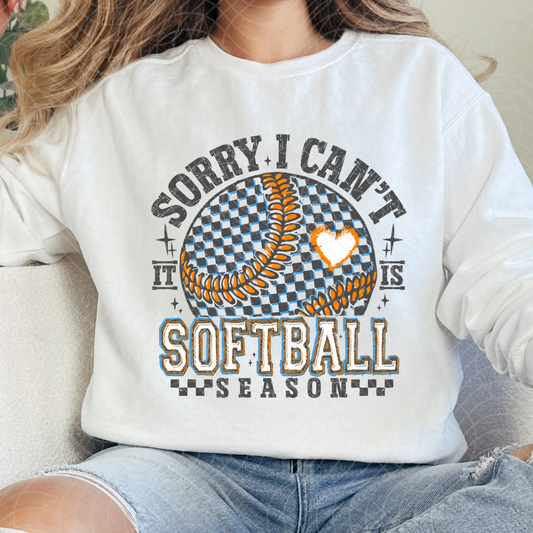 SOFTBALL SEASON GREY BLUE - DTF TRANSFER