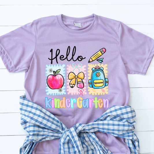 HELLO KINDERGARTEN STAMPS - DTF TRANSFER