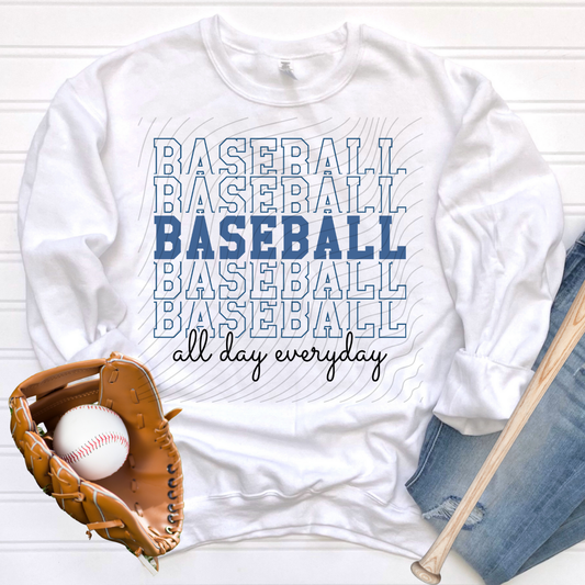 BASEBALL STACKED ALL DAY EVERYDAY - DTF TRANSFER