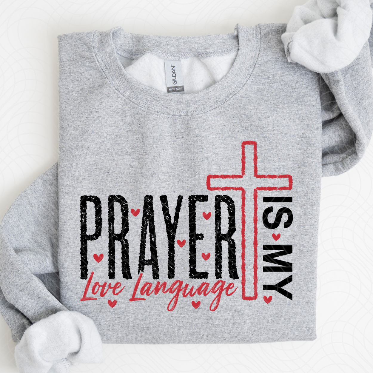 PRAYER LOVE LANGUAGE BLK/RED - DTF TRANSFER