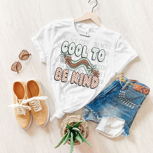 COOL TO BE KIND CHECKERED - DTF TRANSFER