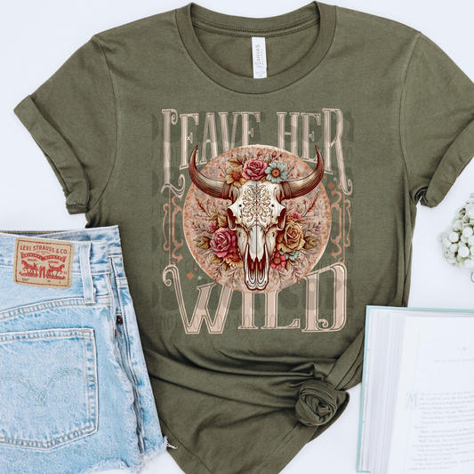 LEAVE HER WILD SKULL - DTF TRANSFER