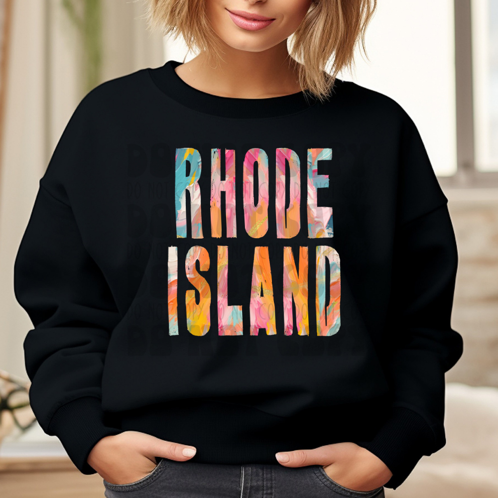RHODE ISLAND BRUSHSTROKES - DTF TRANSFER