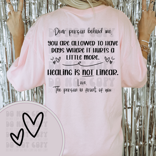 DEAR PERSON BEHIND ME W/ POCKET - DTF TRANSFER