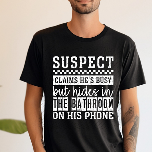 SUSPECT BATHROOM WHITE DISTRESSED - DTF TRANSFER