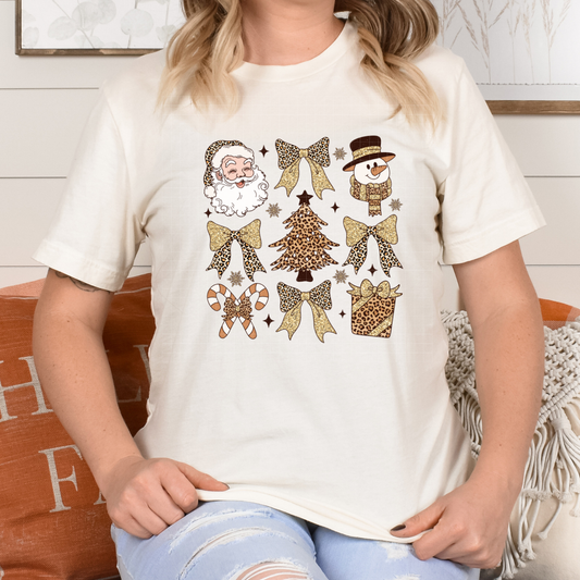 CHRISTMAS COLLAGE LEOPARD - DTF TRANSFER