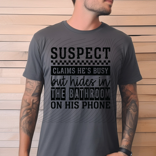SUSPECT BATHROOM BLACK DISTRESSED - DTF TRANSFER