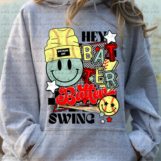 SOFTBALL LIFE SMILEY COLLAGE - DTF TRANSFER