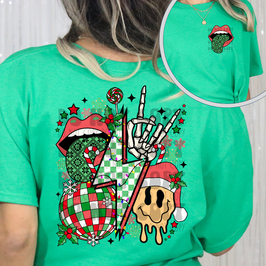 CHRISTMAS ROCKSTAR COLLAGE W/ POCKET - DTF TRANSFER