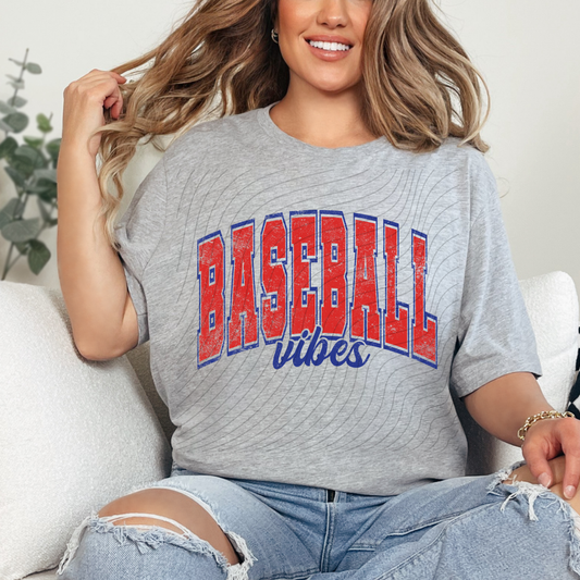 VARSITY BASEBALL VIBES DISTRESSED - DTF TRANSFER