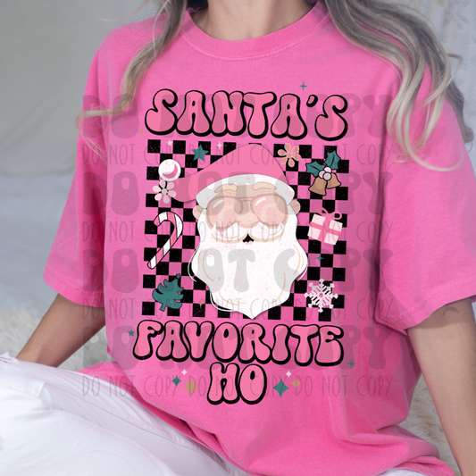 SANTA'S FAV HO PINK - DTF TRANSFER
