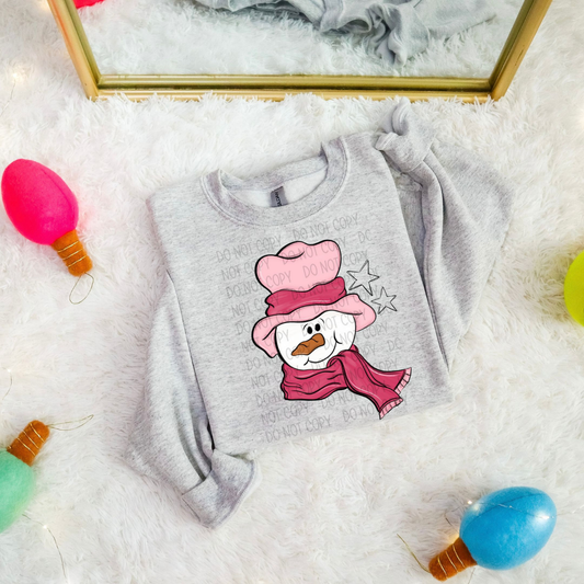 PINK/PINK SNOWMAN - DTF TRANSFER